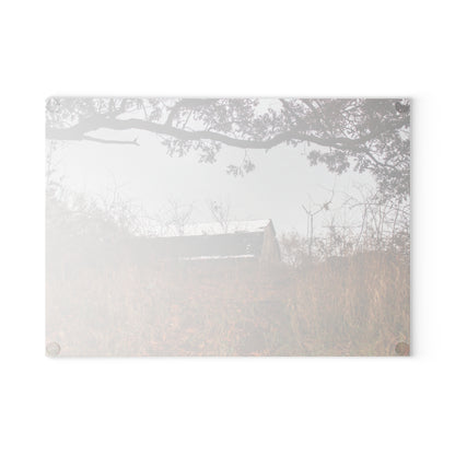 U R There Photography North Oxford Road Grey III Rustic Farmhouse Tempered-Glass Cutting Board