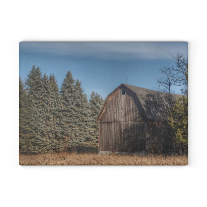 U R There Photography Washburn Old Grey Rustic Farmhouse Tempered-Glass Cutting Board
