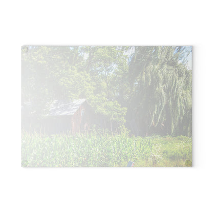 U R There Photography Roadside Ruin Rustic Farmhouse Tempered-Glass Cutting Board