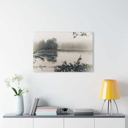U R There Photography Bridge in Fog Rustic Farmhouse Acrylic Wall Print