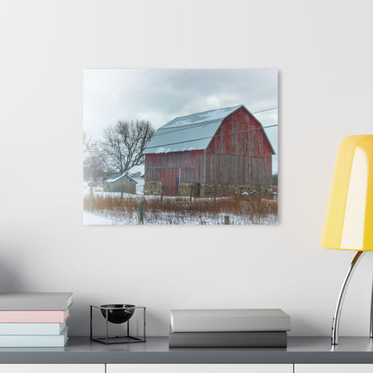 U R There Photography Lake Pleasant Stone Red and Little Grey Rustic Farmhouse Acrylic Wall Print