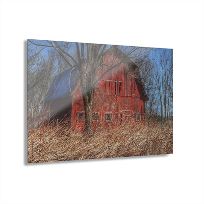 U R There Photography East Dodge Road Red Rustic Farmhouse Acrylic Wall Print