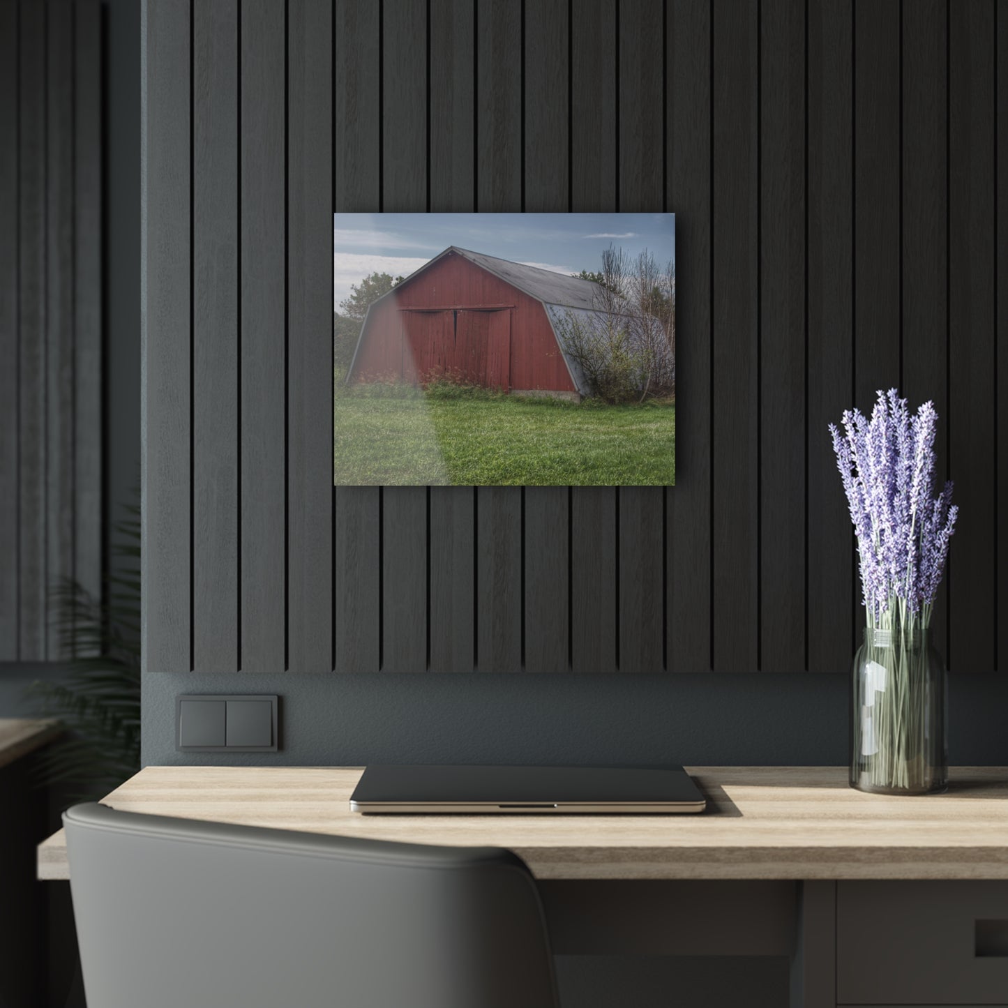 U R There Photography Piersonville Road Red Quonset Rustic Farmhouse Acrylic Wall Print