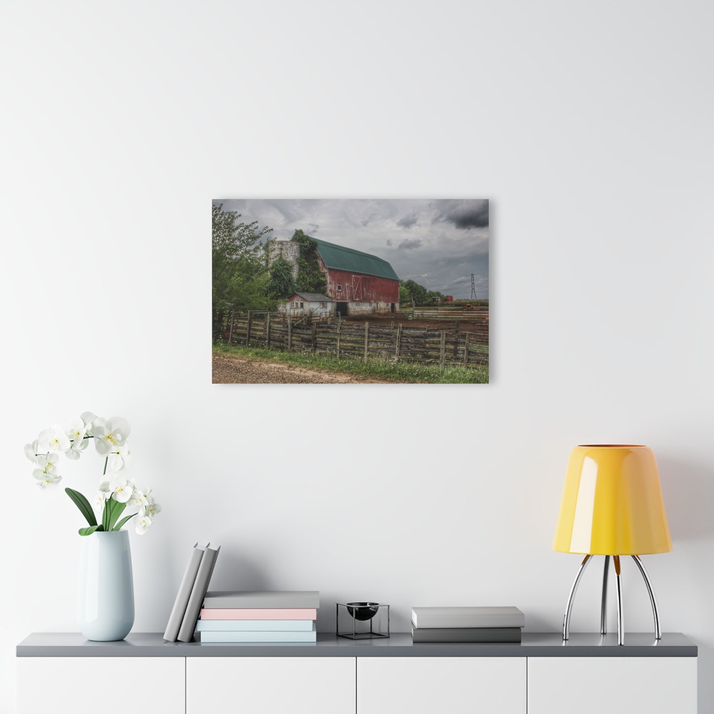 U R There Photography West Hunters Creek Road Red I Rustic Farmhouse Acrylic Wall Print