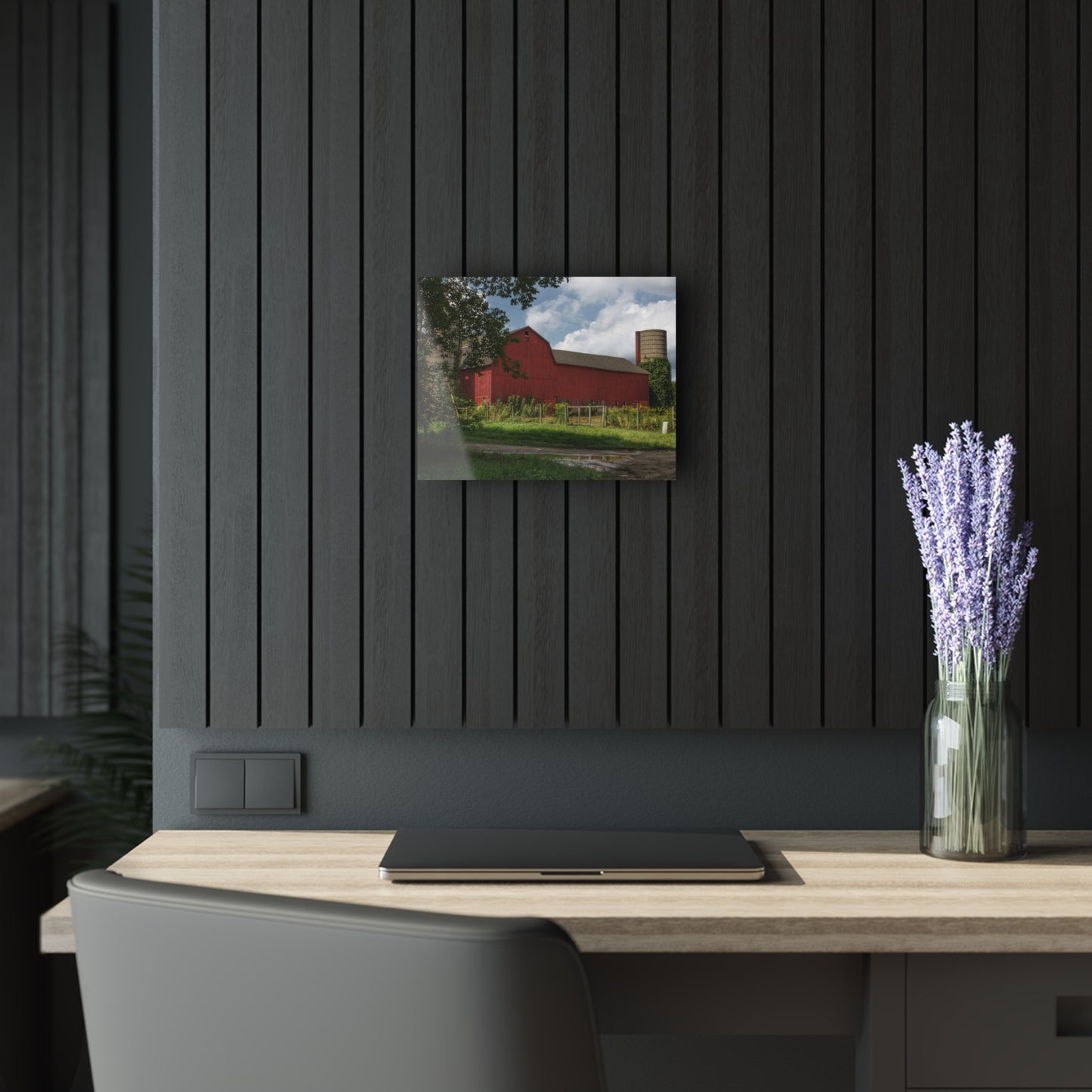 U R There Photography Metamora Road Red Rustic Farmhouse Acrylic Wall Print