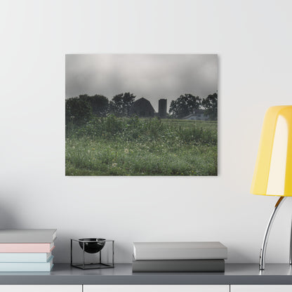 U R There Photography Hill Road Grey in the Fog Rustic Farmhouse Acrylic Wall Print