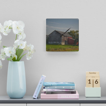 Rustic Farmhouse Wall Clock featuring Pigeon Grey Saltbox