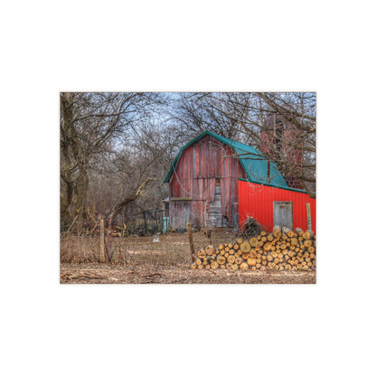 U R There Photography Bray Road Hidden Barnyard Red II Rustic Farmhouse Decorative Ceramic Tile