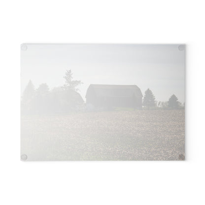 U R There Photography Bishop Road Reds IV Rustic Farmhouse Tempered-Glass Cutting Board