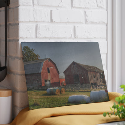 U R There Photography Irish Road Old Reds I Rustic Farmhouse Tempered-Glass Cutting Board