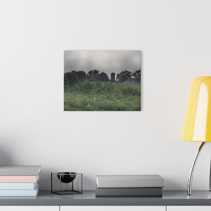 U R There Photography Hill Road Grey in the Fog Rustic Farmhouse Acrylic Wall Print