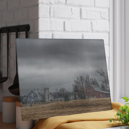 U R There Photography Daley Road Duo Rustic Farmhouse Tempered-Glass Cutting Board