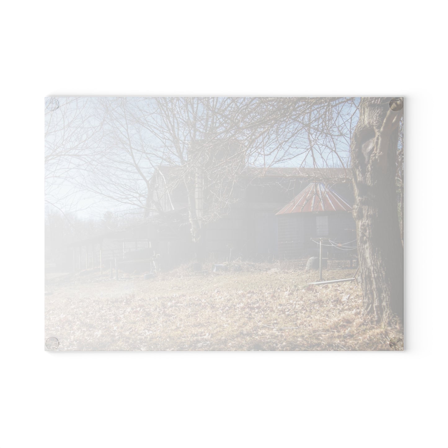 U R There Photography Hagerman Hidden Rustic Farmhouse Tempered-Glass Cutting Board