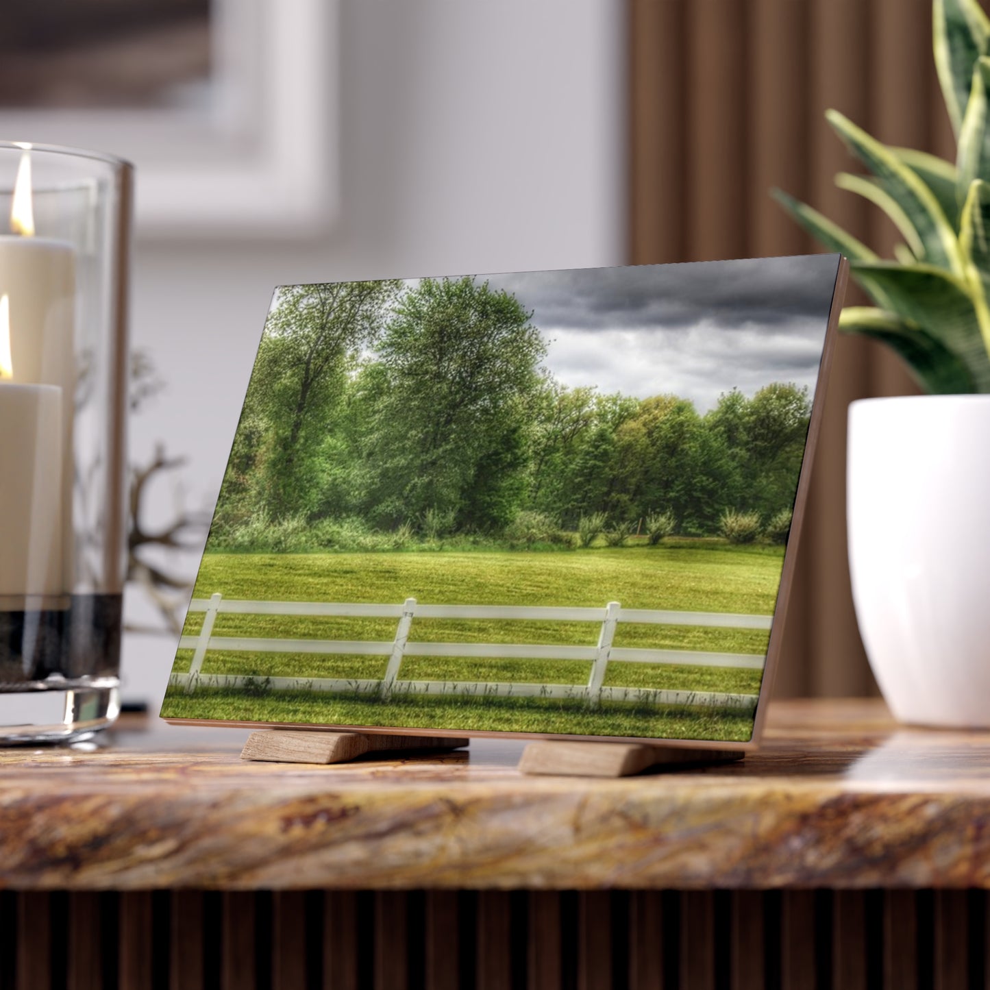 U R There Photography Beyond the White Fence Rustic Farmhouse Decorative Ceramic Tile