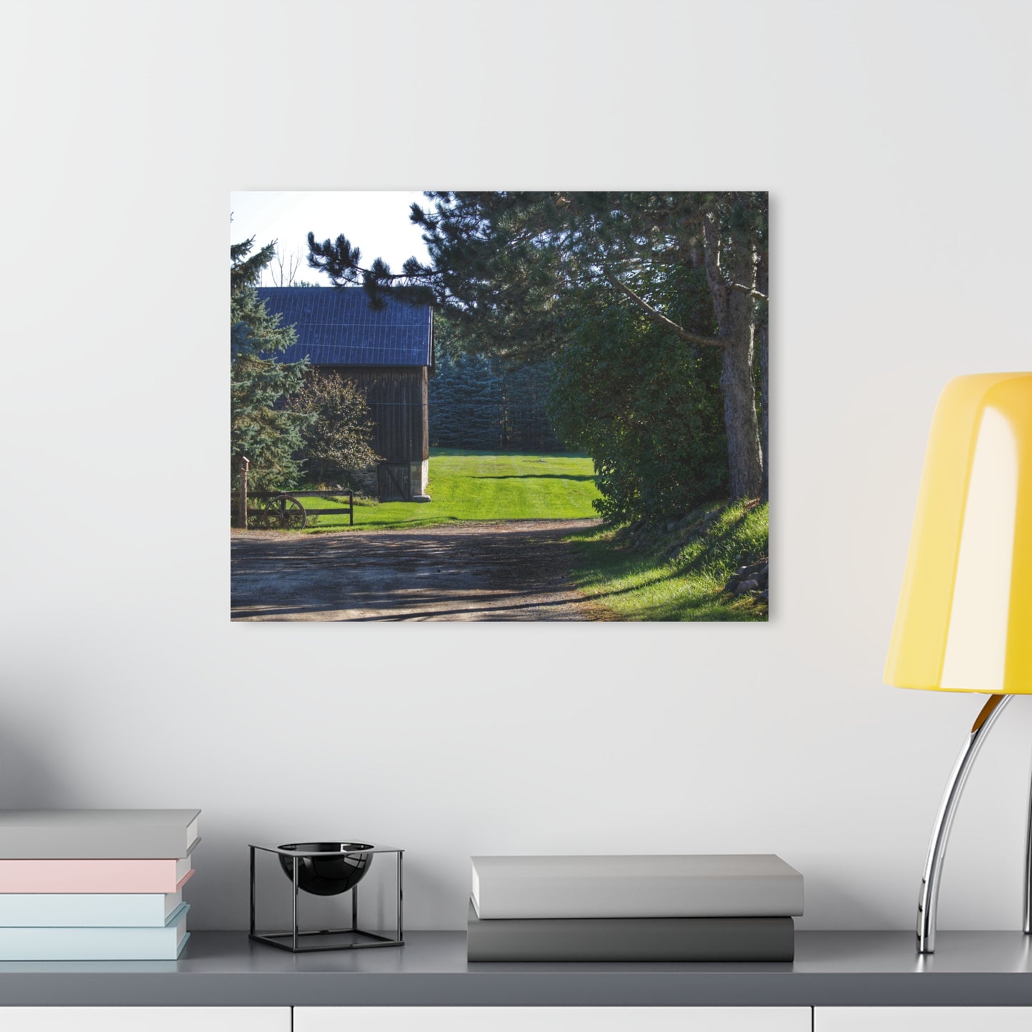 U R There Photography Hosner Road Hidden Grey Rustic Farmhouse Acrylic Wall Print
