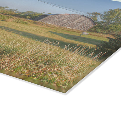 U R There Photography Snover Grey II Rustic Farmhouse Tempered-Glass Cutting Board