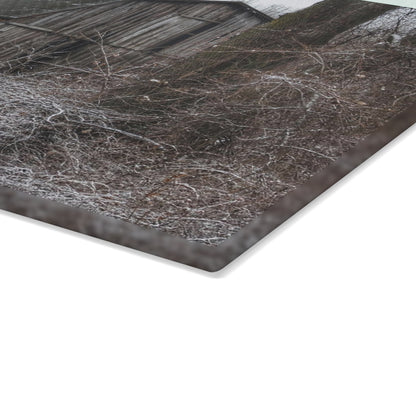 U R There Photography Saginaw Road Grey Rustic Farmhouse Tempered-Glass Cutting Board