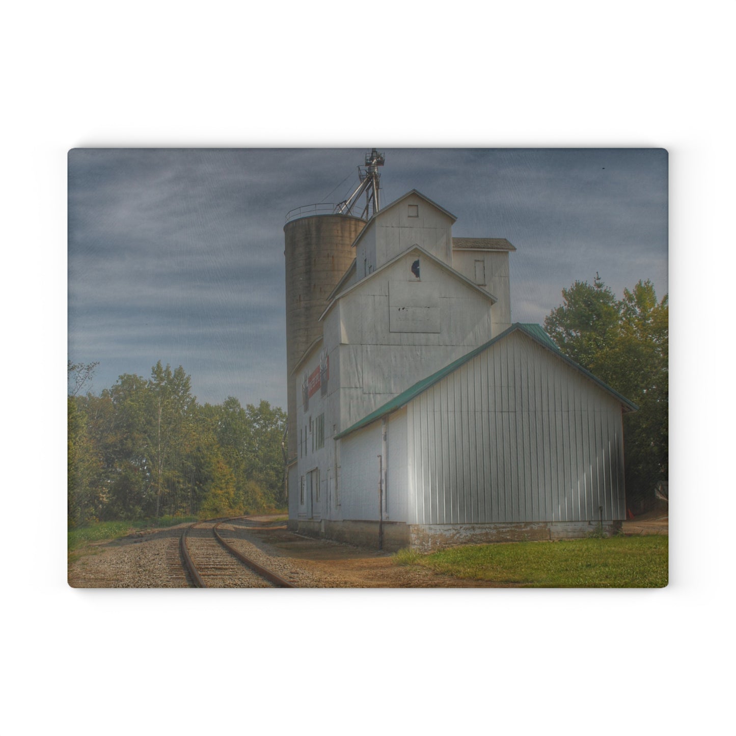U R There Photography Attica Grey Rustic Farmhouse Tempered-Glass Cutting Board