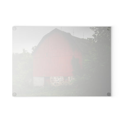 U R There Photography Brown Road Hidden Red I Rustic Farmhouse Tempered-Glass Cutting Board