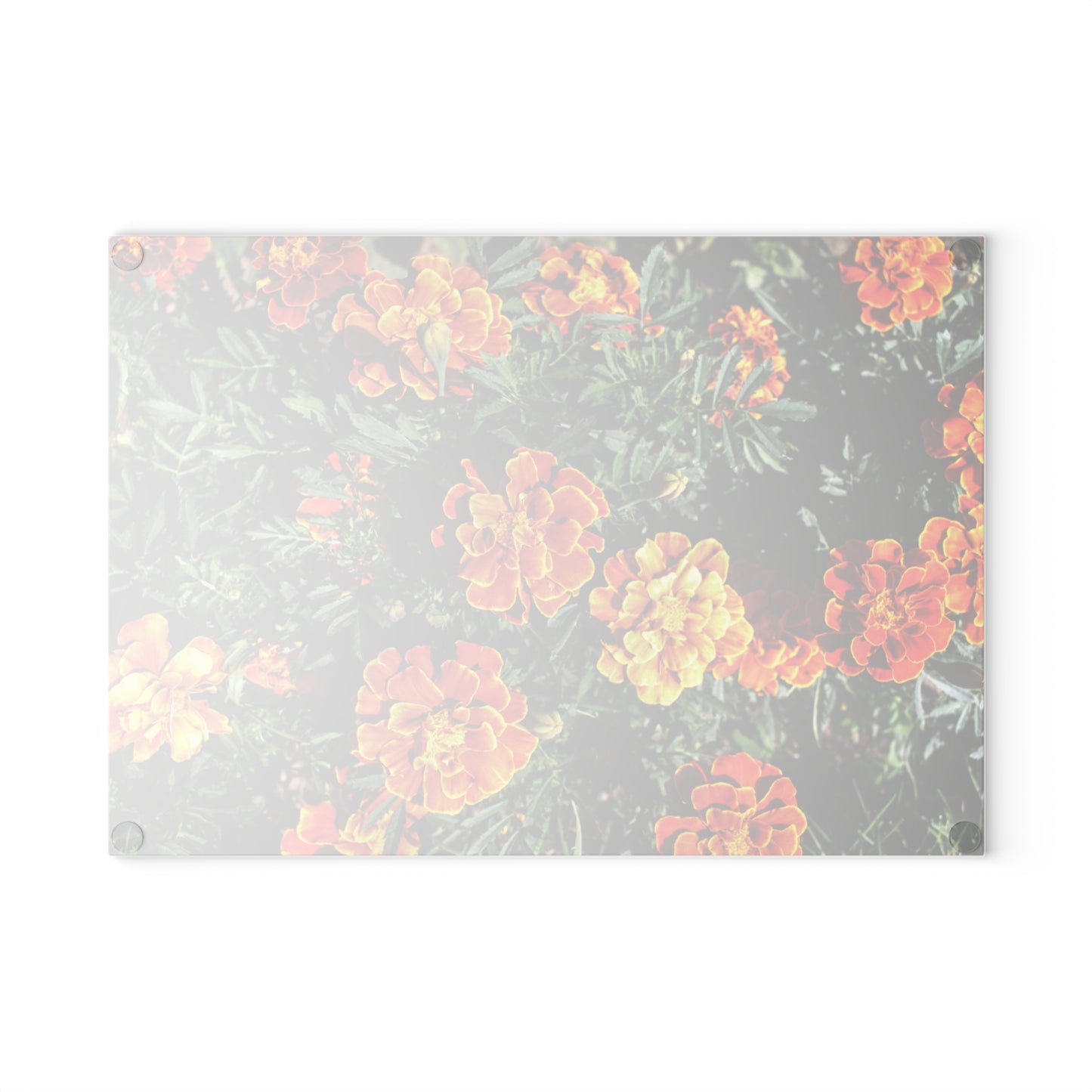 U R There Photography Marigolds Rustic Farmhouse Tempered-Glass Cutting Board