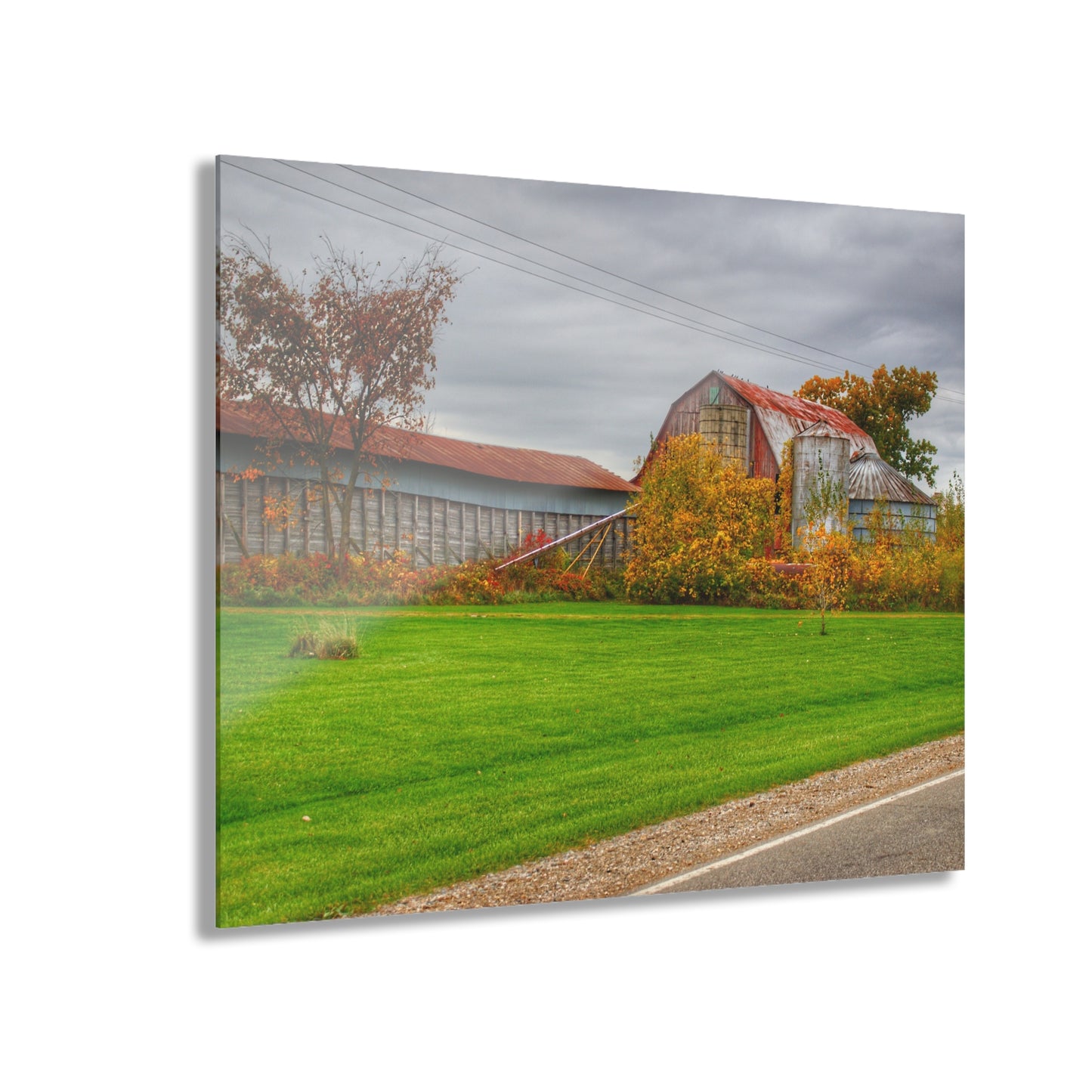 U R There Photography Galbraith Road Red Rustic Farmhouse Acrylic Wall Print