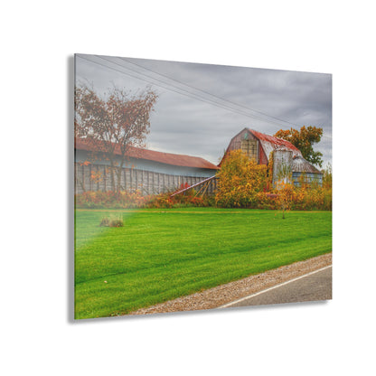 U R There Photography Galbraith Road Red Rustic Farmhouse Acrylic Wall Print