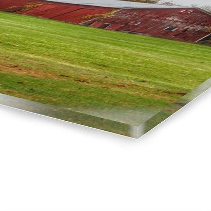 U R There Photography Hill Road Roadside Red Rustic Farmhouse Acrylic Wall Print