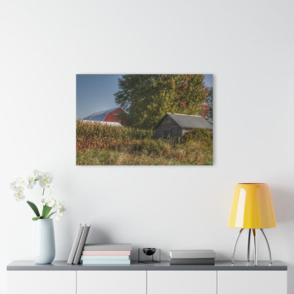 U R There Photography Barnes Road Hidden Red and Little Grey Rustic Farmhouse Acrylic Wall Print