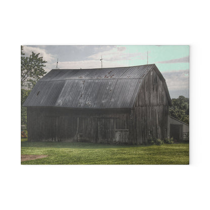 U R There Photography Rich Road Grey Rustic Farmhouse Tempered-Glass Cutting Board