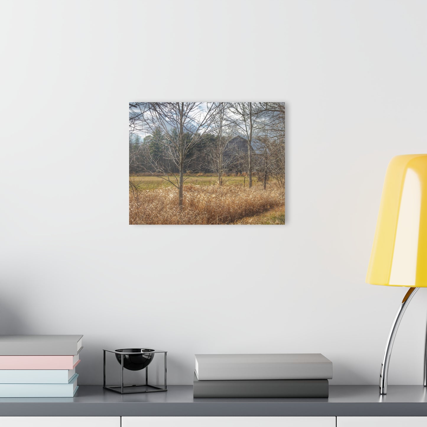 U R There Photography Speaker Road Hidden Grey Rustic Farmhouse Acrylic Wall Print