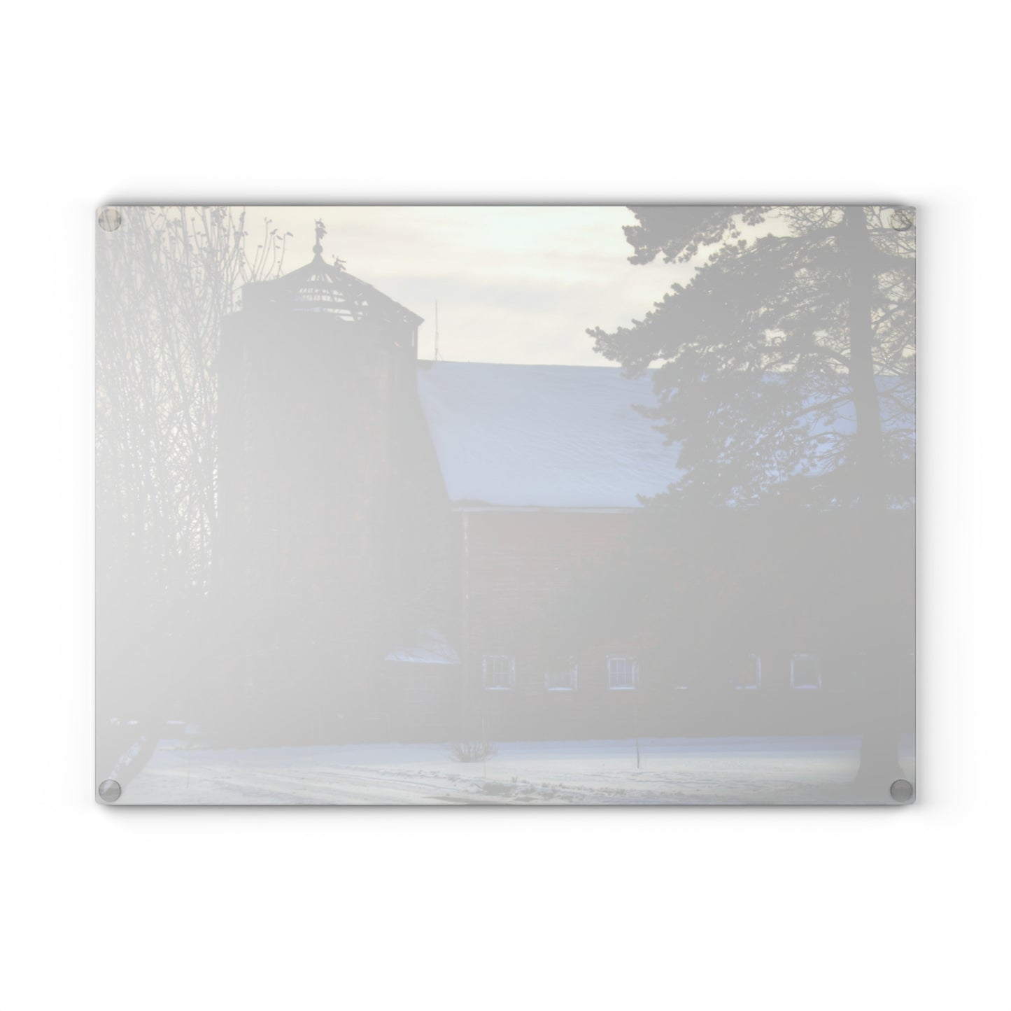 U R There Photography Ebeling Road Red Rustic Farmhouse Tempered-Glass Cutting Board