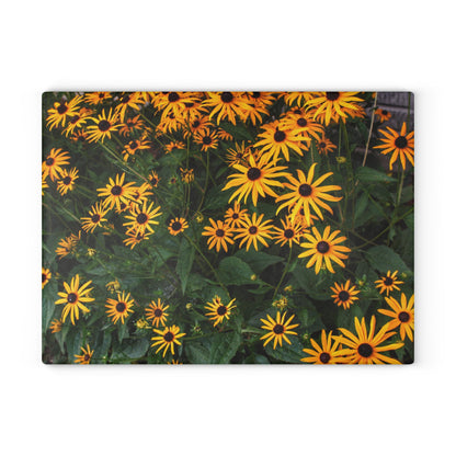 U R There Photography Black-Eyed Susan Rustic Farmhouse Tempered-Glass Cutting Board