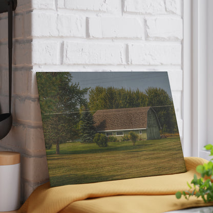 U R There Photography Crawford Road Green Rustic Farmhouse Tempered-Glass Cutting Board