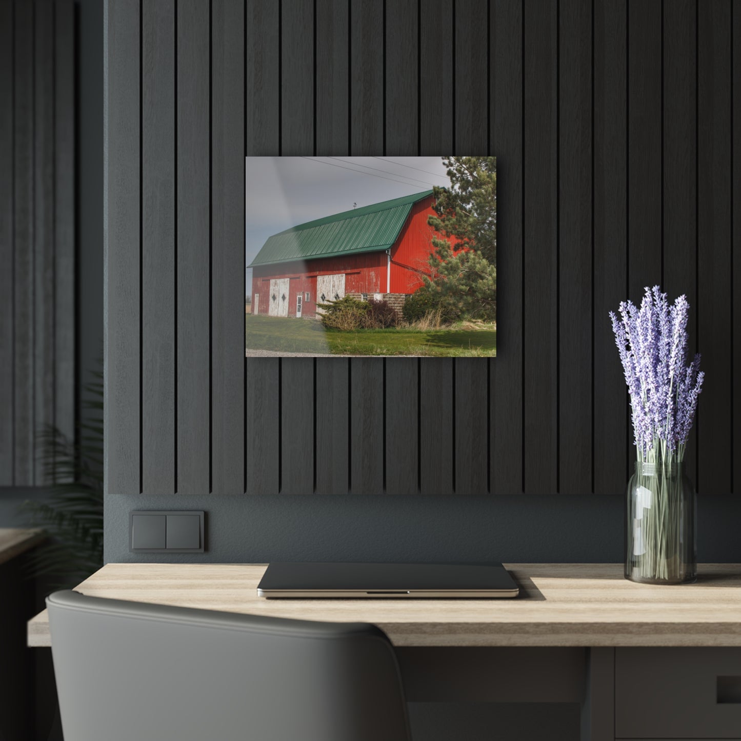 U R There Photography McAlpine Hidden Red Rustic Farmhouse Acrylic Wall Print