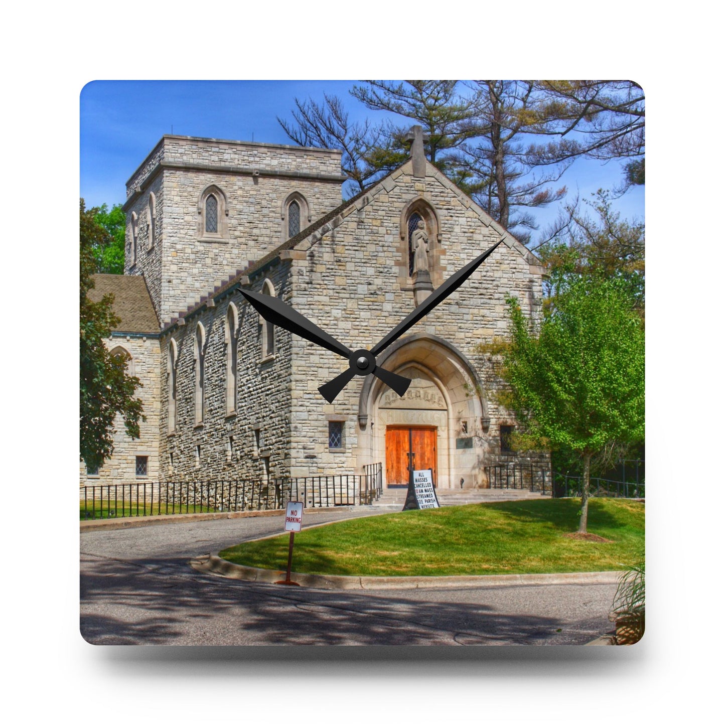 U R There Photography Saint Hugo of the Hills II Rustic Farmhouse Acrylic Analog Wall Clock