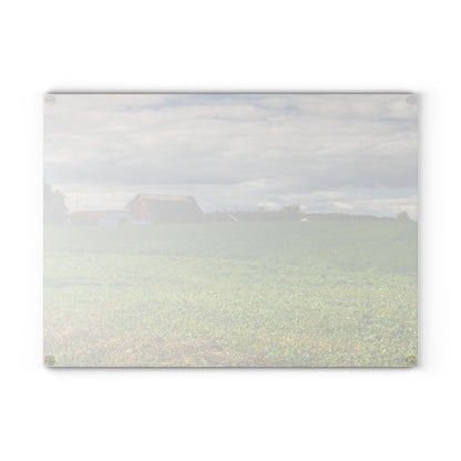 U R There Photography Across the Field in Kingtson Rustic Farmhouse Tempered-Glass Cutting Board