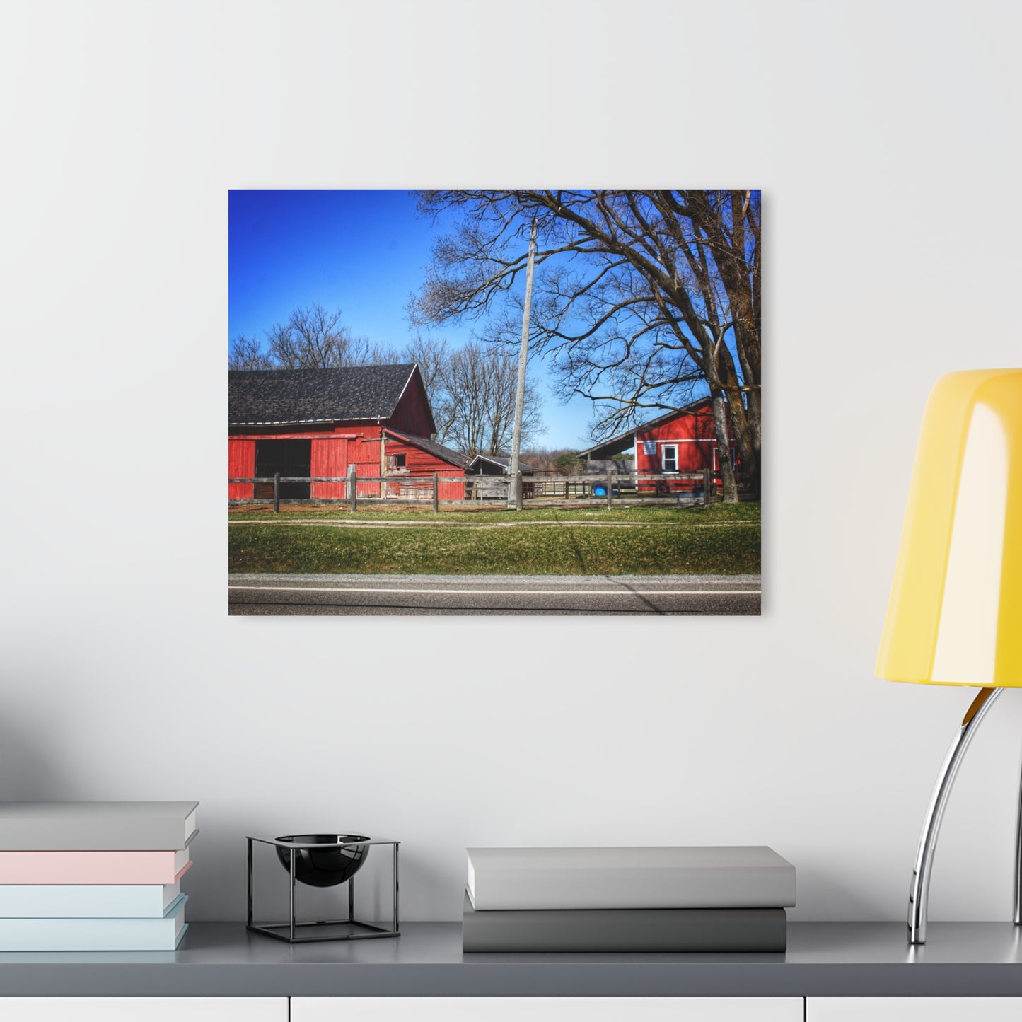 U R There Photography Imlay Reds Rustic Farmhouse Acrylic Wall Print