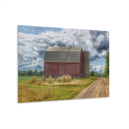 U R There Photography Haines Road Red Rustic Farmhouse Acrylic Wall Print