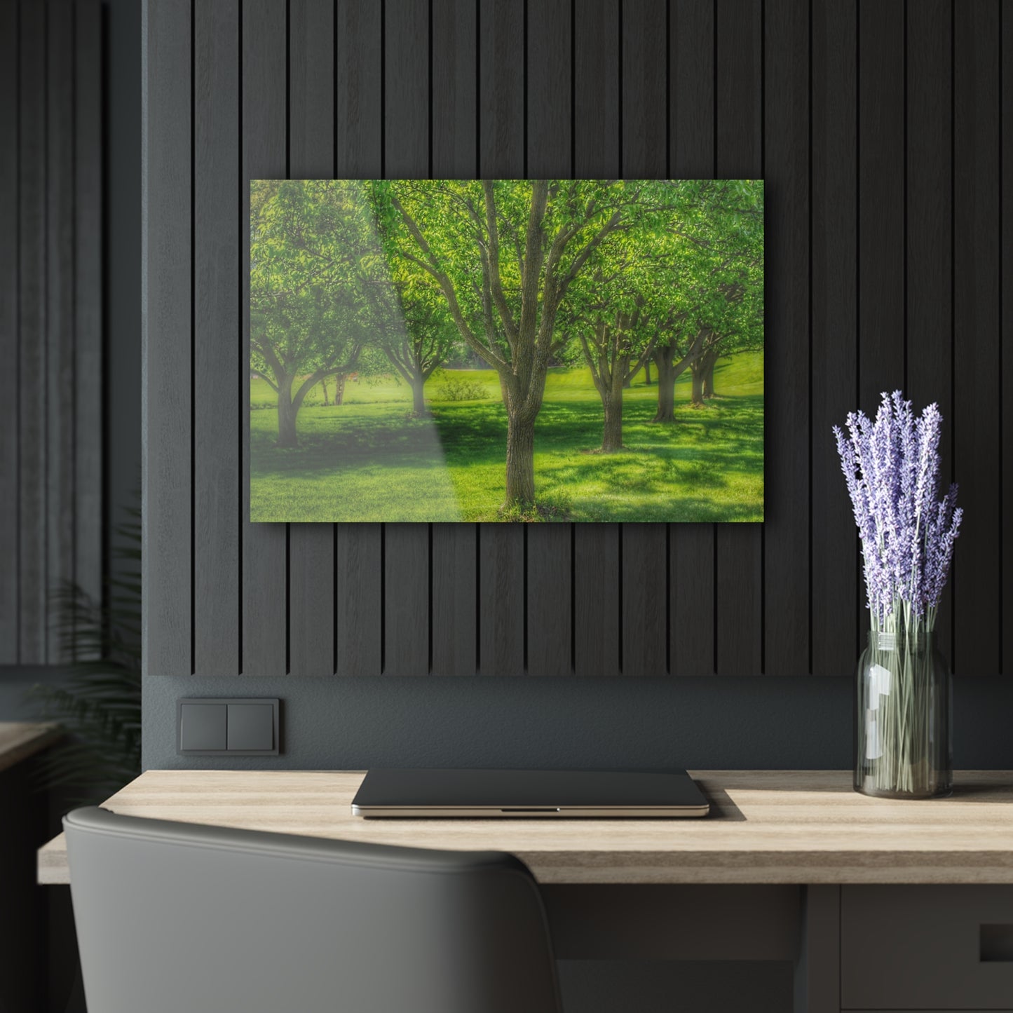 U R There Photography Spring Trees in Chartreuse Rustic Farmhouse Acrylic Wall Print