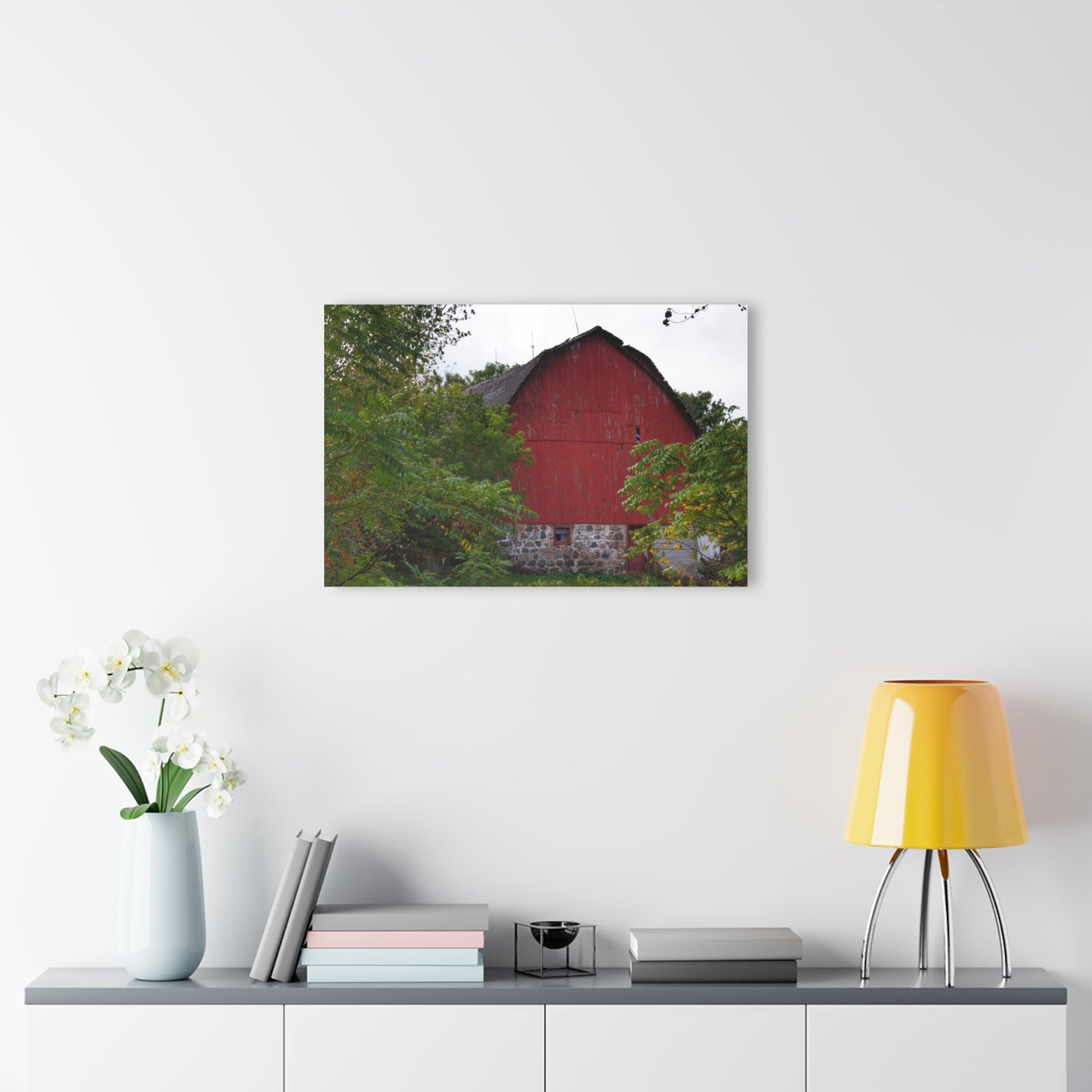 U R There Photography Brown Road Hidden Red II Rustic Farmhouse Acrylic Wall Print