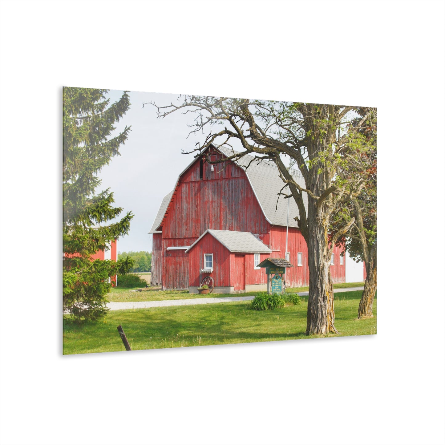 U R There Photography French Road Centennial Reds I Rustic Farmhouse Acrylic Wall Print