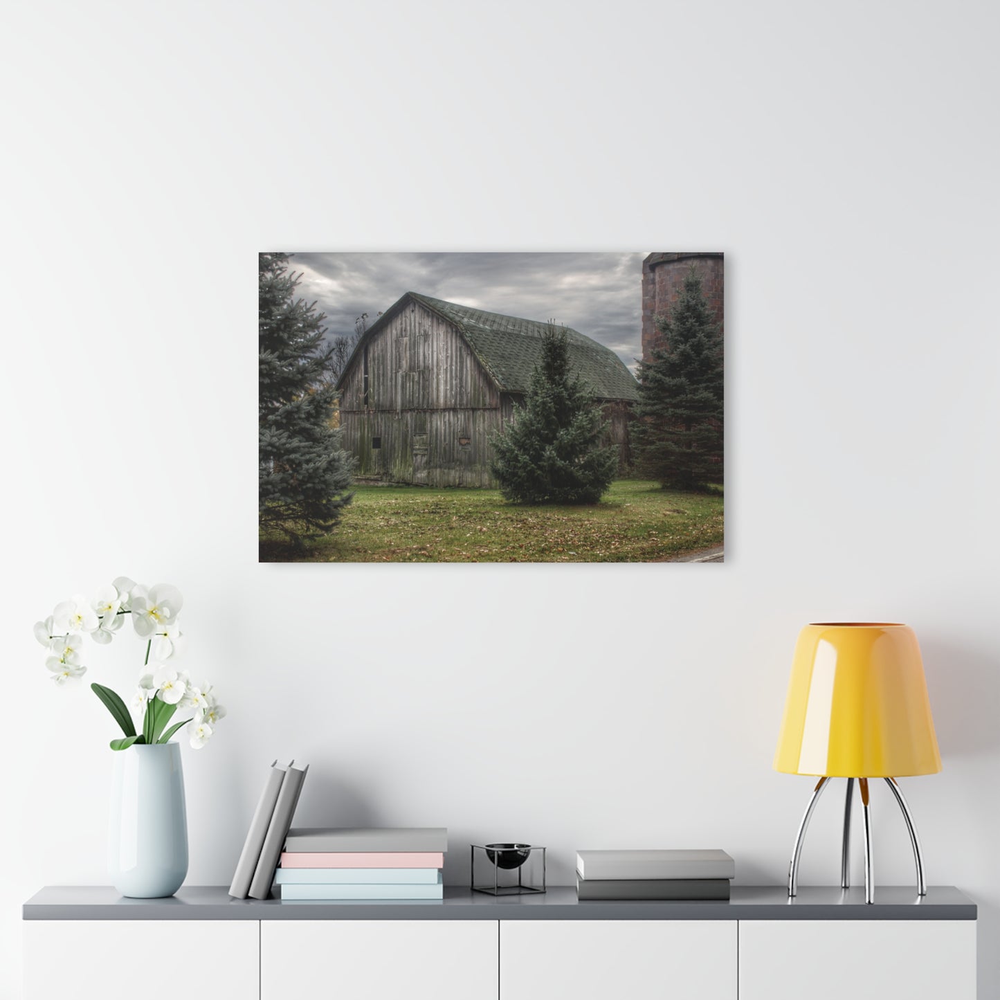 U R There Photography Pero Lake Road Grey I Rustic Farmhouse Acrylic Wall Print