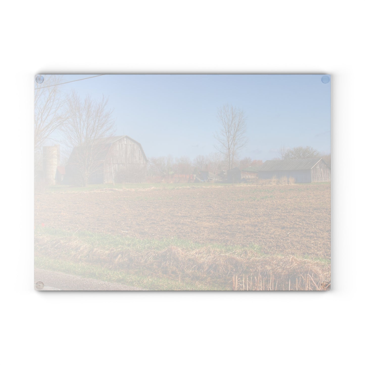 U R There Photography Stanley Road Greys Rustic Farmhouse Tempered-Glass Cutting Board