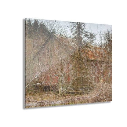 U R There Photography Klam Road Hidden Gable Red Rustic Farmhouse Acrylic Wall Print