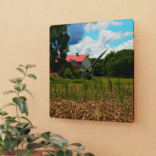 U R There Photography Northern White Rustic Farmhouse Acrylic Analog Wall Clock