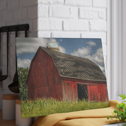 U R There Photography Hollenbeck Road Red I Rustic Farmhouse Tempered-Glass Cutting Board