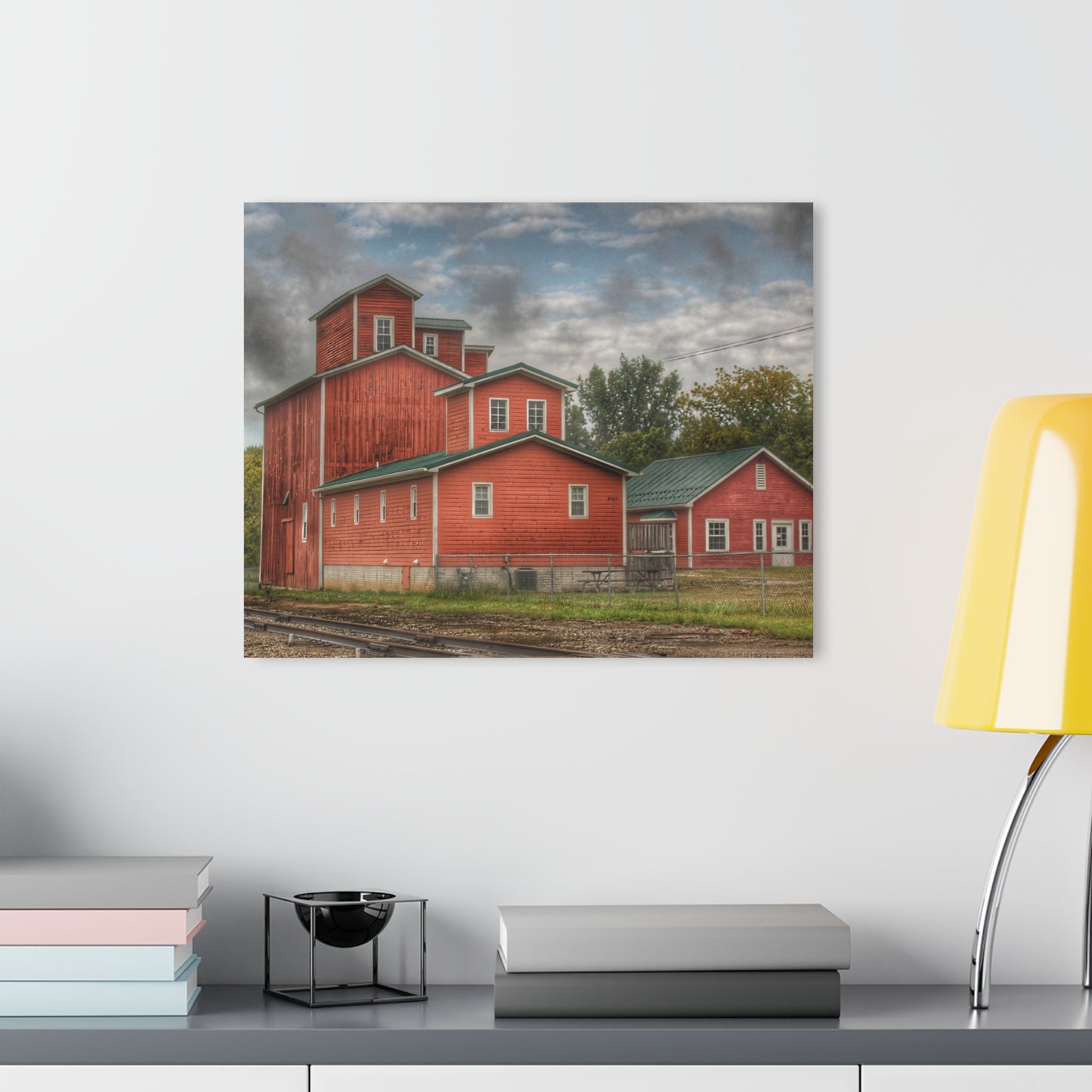 U R There Photography Aside the Tracks in Clifford Rustic Farmhouse Acrylic Wall Print