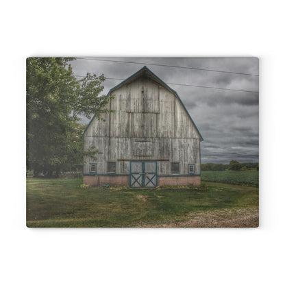 U R There Photography Bristol Road White I Rustic Farmhouse Tempered-Glass Cutting Board