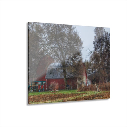 U R There Photography Dryden Road Reds and Playscape Rustic Farmhouse Acrylic Wall Print