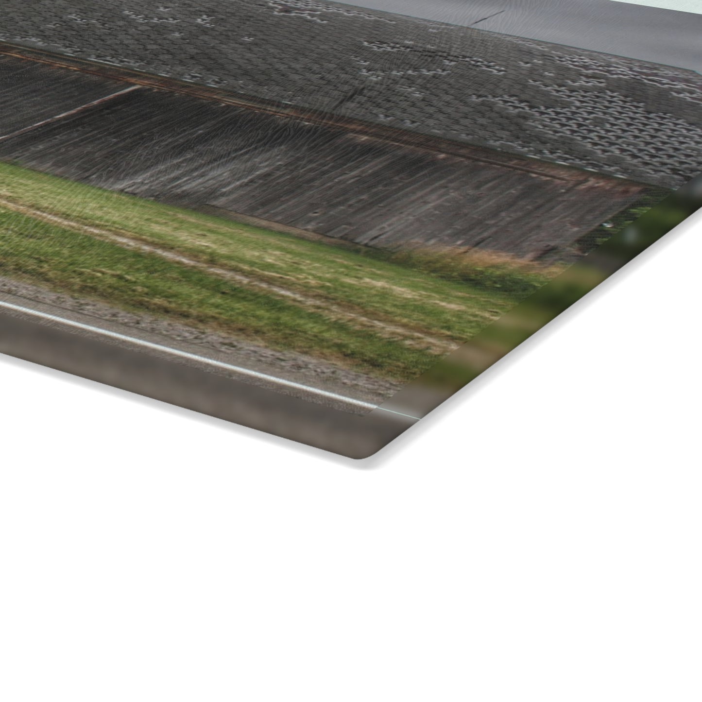 U R There Photography M-24 Elder Grey Rustic Farmhouse Tempered-Glass Cutting Board